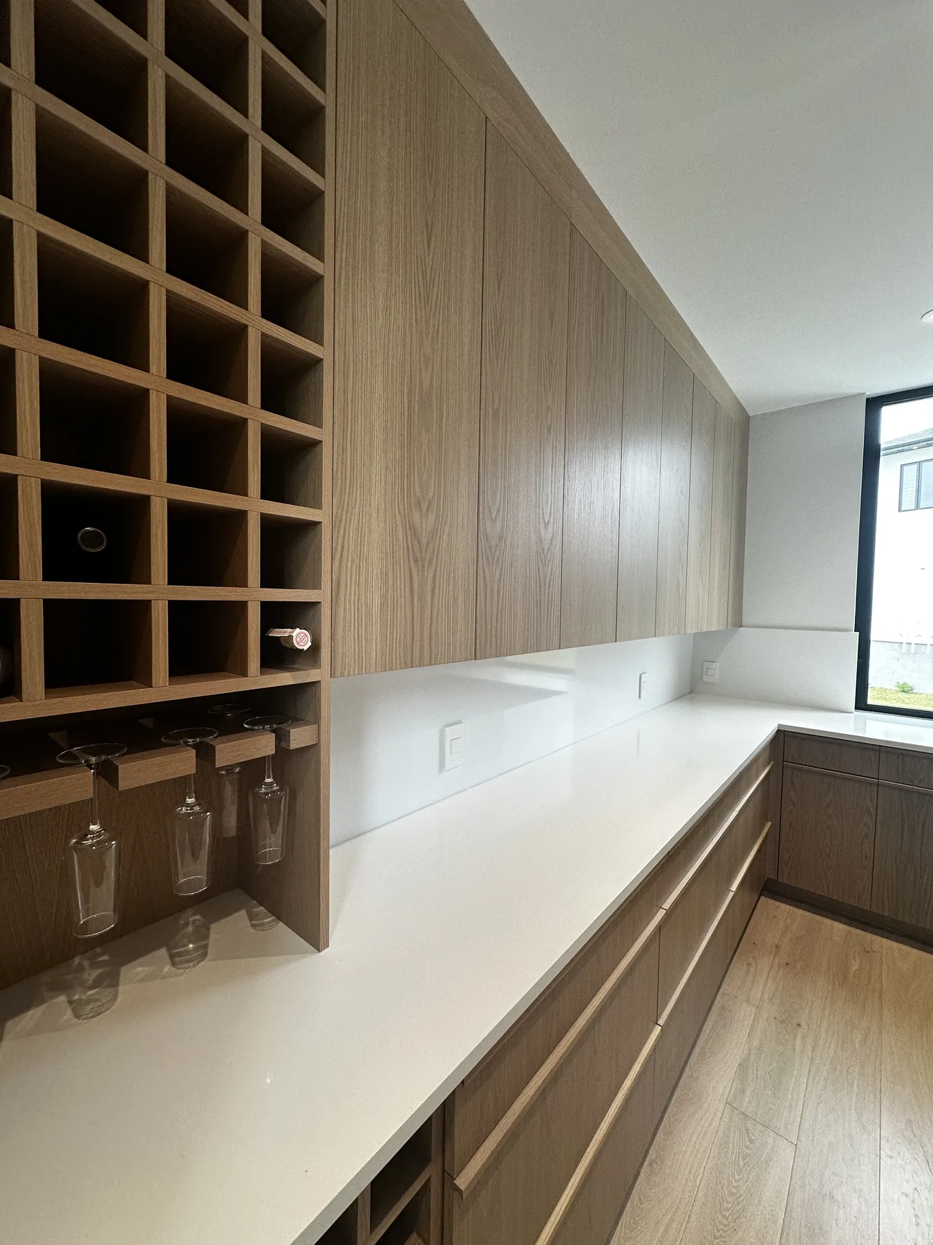 Integrated beverage storage beside the O’Connor kitchen