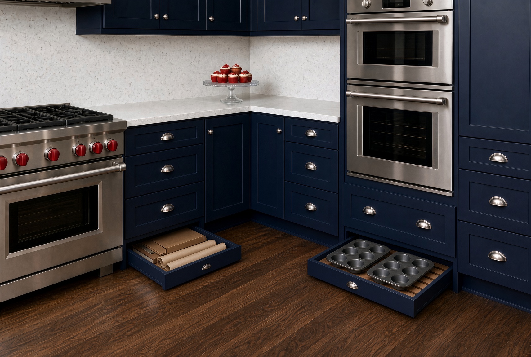 Custom Cabinets Ottawa Hidden toe kick drawers for custom kitchen cabinets
